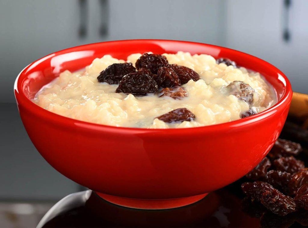 Cauliflower Rice with Sultanas and Apple Custard