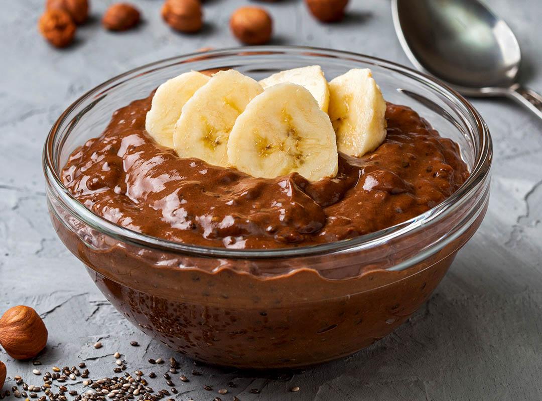 Chocolate Cauliflower Pudding with Banana Custard