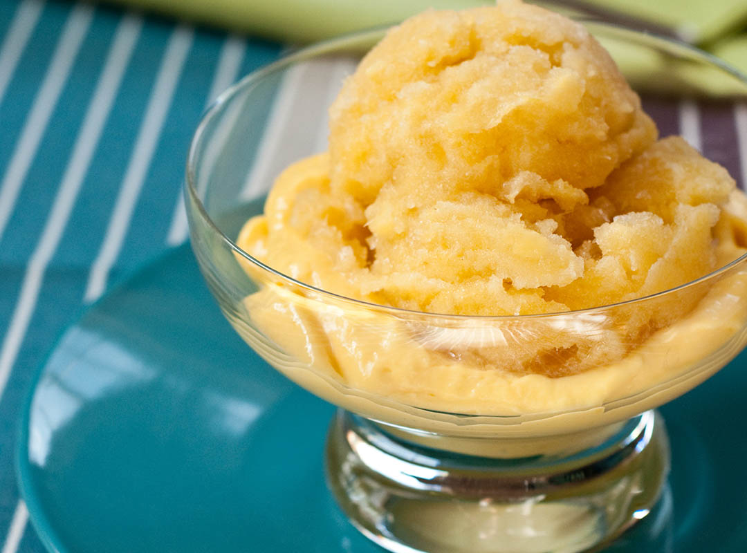 Pineapple and Banana Custard Sorbet