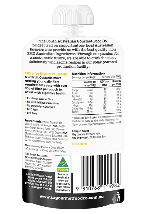 SAGFC Banana custard 500g Ingredients
