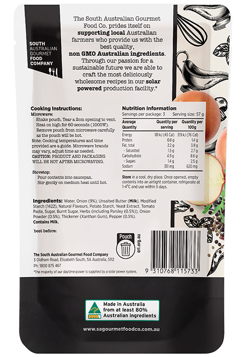 South Australian Gourmet Food Company Brown Onion Gravy 170g